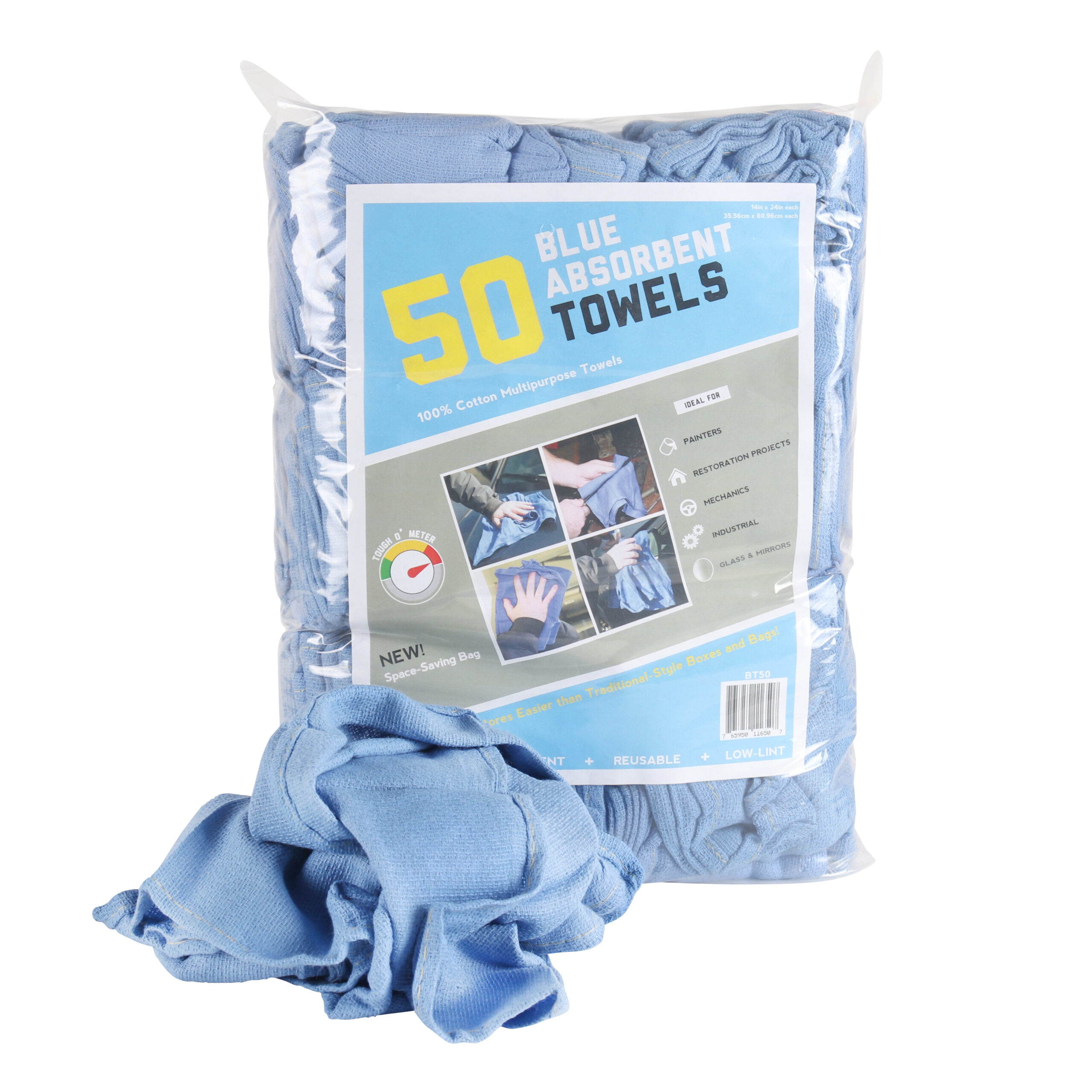 Blue Absorbent Huck Towel 50 Pack – Monarch Brands